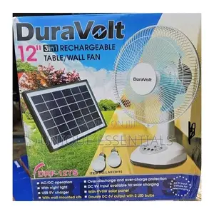 Photo - Duravolt 12 Inches Rechargeable Table Fan With Solar Panel