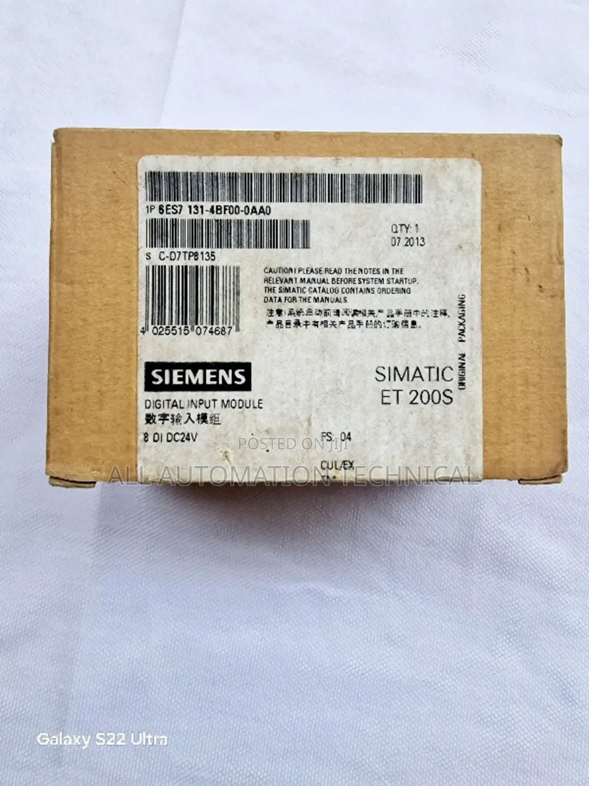 SIMATIC ET200S Digital Input Module 6es7131-4bf00-0aa0