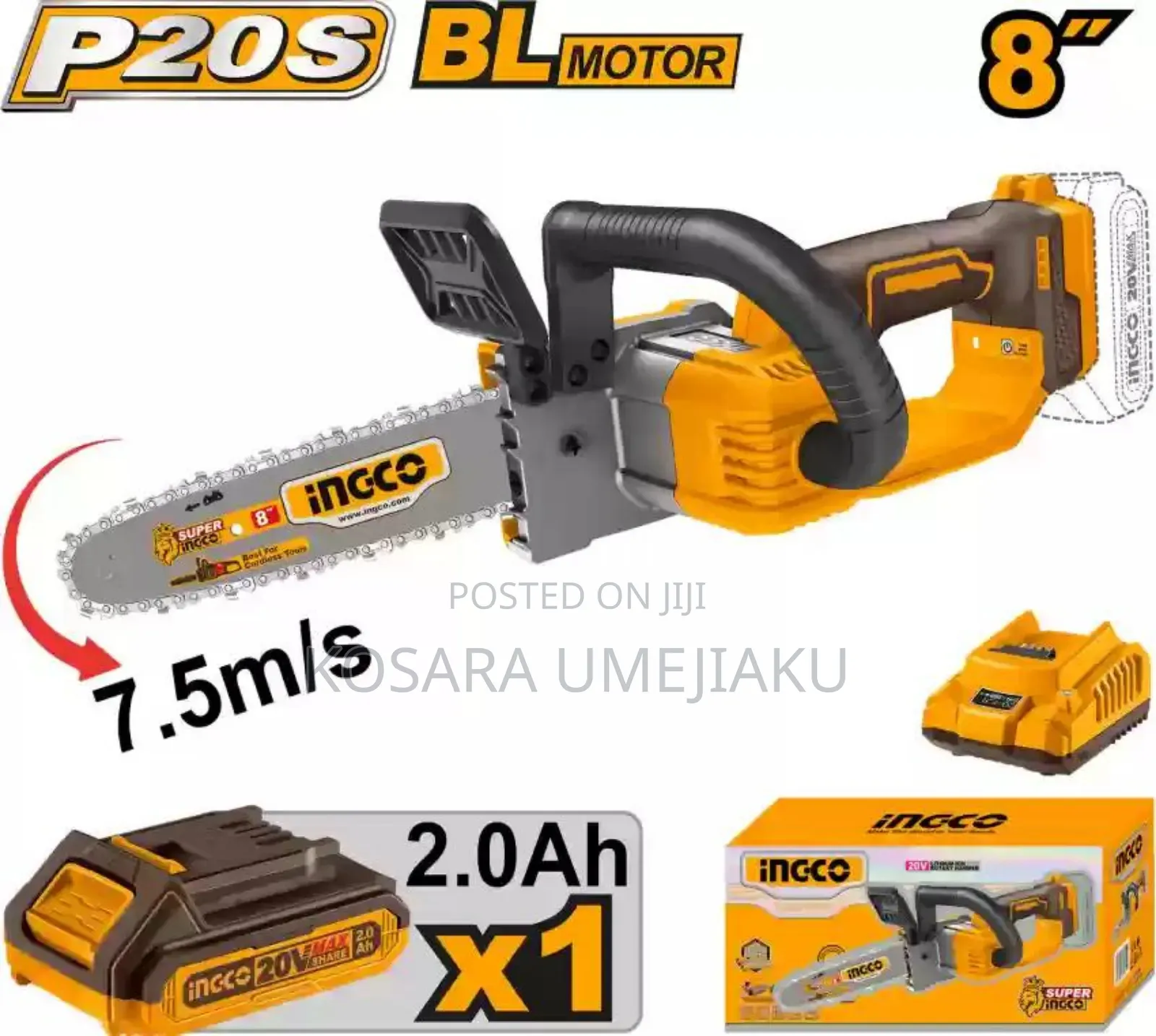 Ingco Cordless Chainsaw 8 Inches 20v