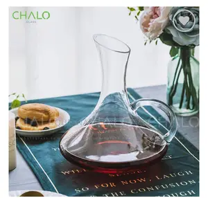 Wine Decanter With Handle Beveled Mouth 1650ML