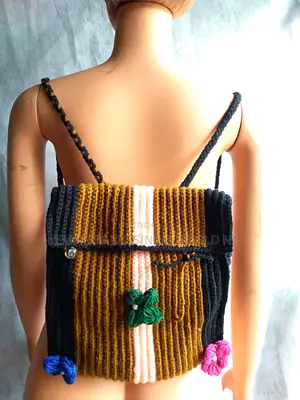 Wool Knitting Children School Bag