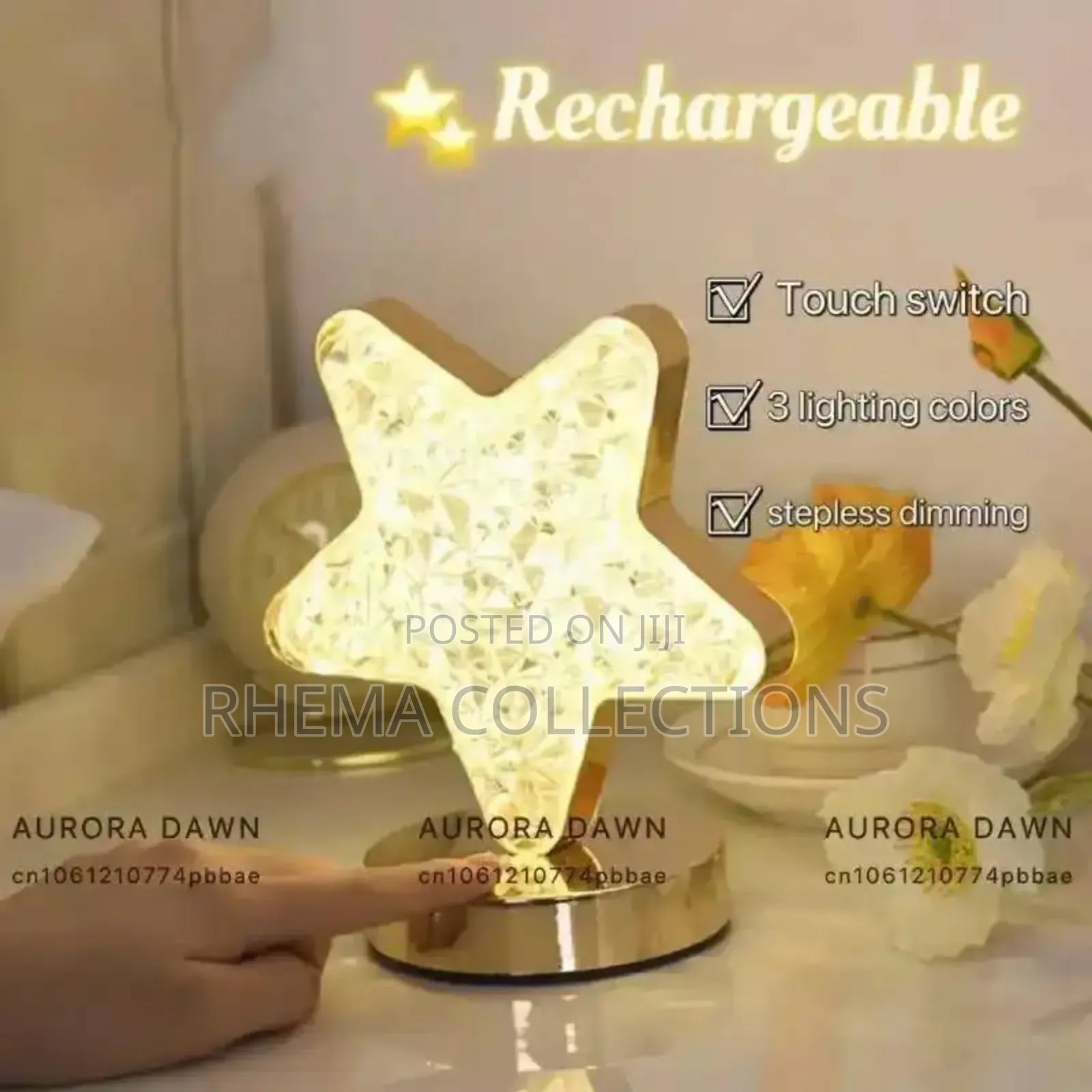 3D Rechargeable Starlight Crystal Touch Home Decor