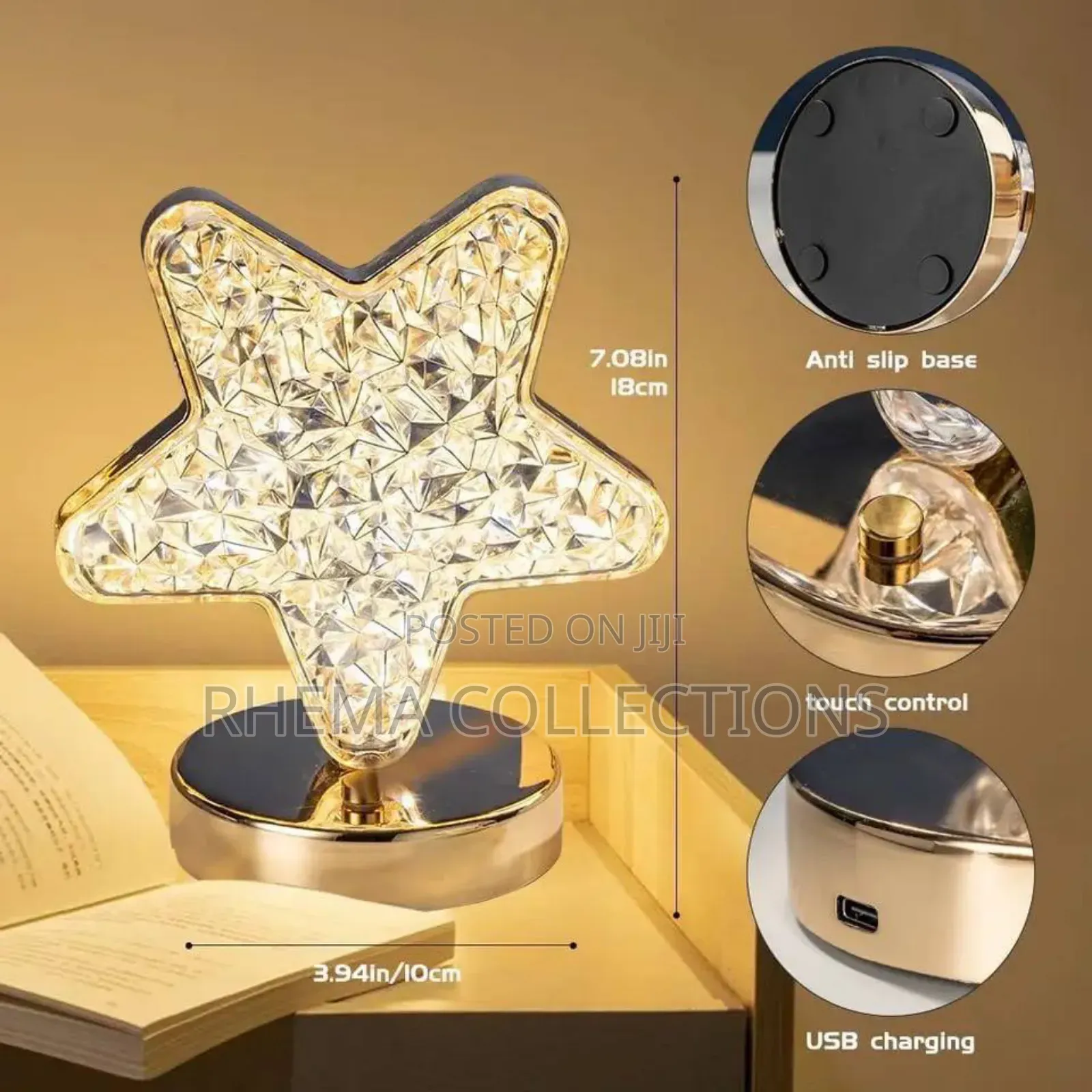 3D Rechargeable Starlight Crystal Touch Home Decor