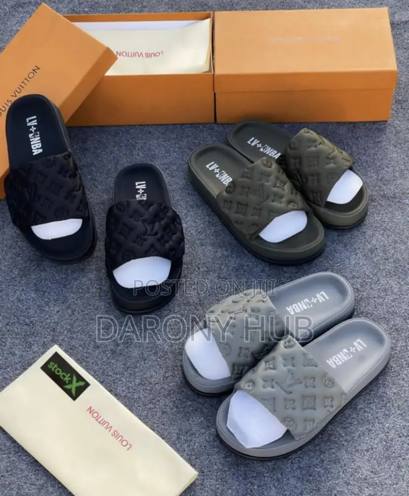 New Luxury Louis Vuitton Slides_green, Ash, Black