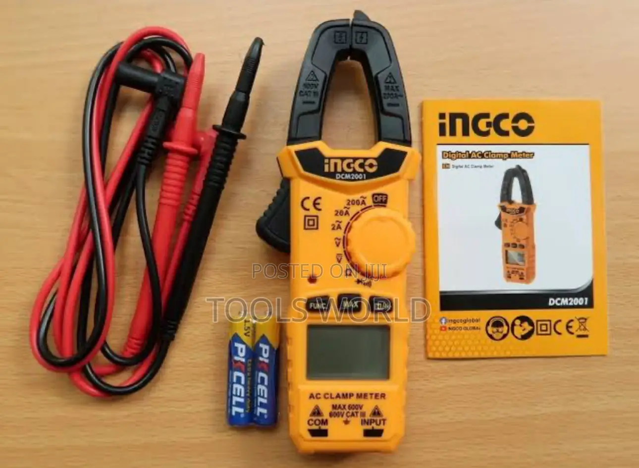 Ingco Dcm2001 Digital Clamp Meter Electrical Tester 200a