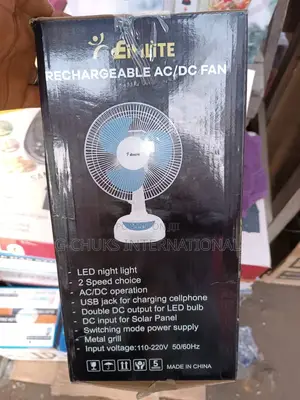 EIMILITE 12 Inches Rechargeable Table Fan With Solar Panel