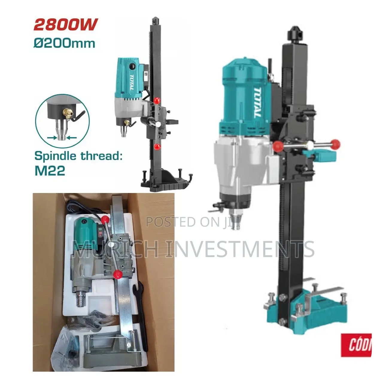 TOTAL Diamond Drilling Machine 2800W / 200mm