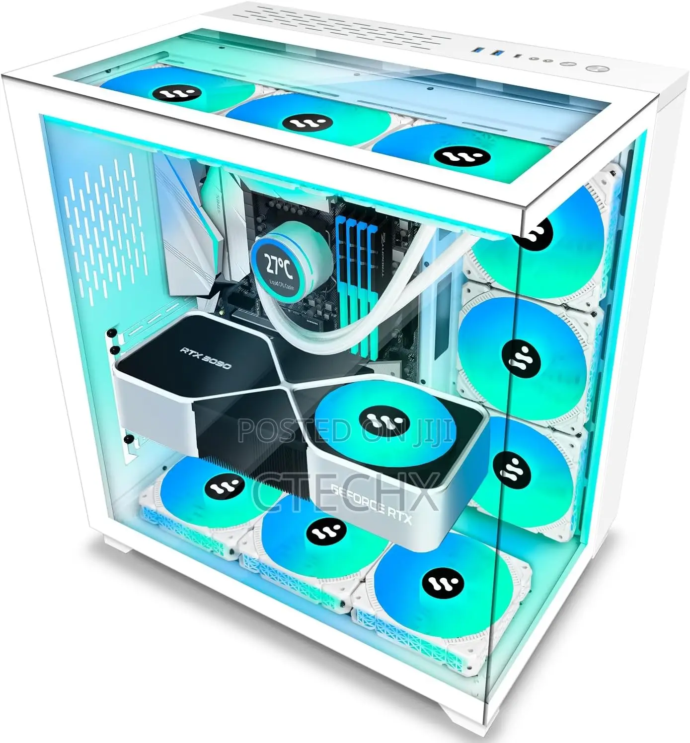 Gaming Computer Case With 6 PWM Argb Fans