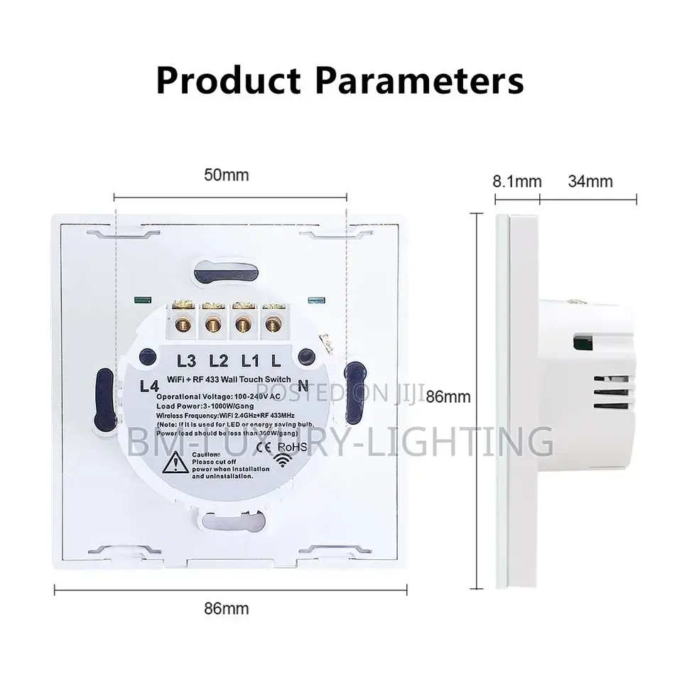 Wi-Fi Smart Switch and Socket Required 1-4 Gang Alexa Google