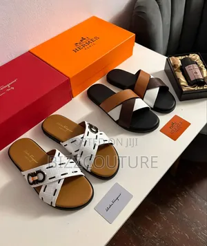 Original Hermes Leather Slippers Available in Store