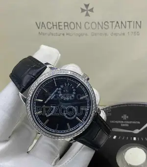 Original Vacheron Constantin Chronograph Black Leather Watch