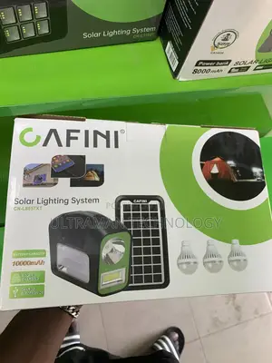 Cafini Solar Lighting System + 3 Bulbs + Solar Panel
