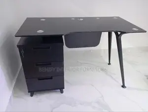 1.2 Meter Office Table With Glass Top