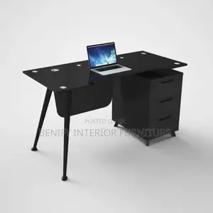1.2 Meter Office Table With Glass Top