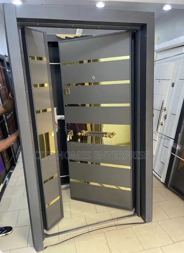 4ft by 7ft Turkey Security Grey and Gold Security Door