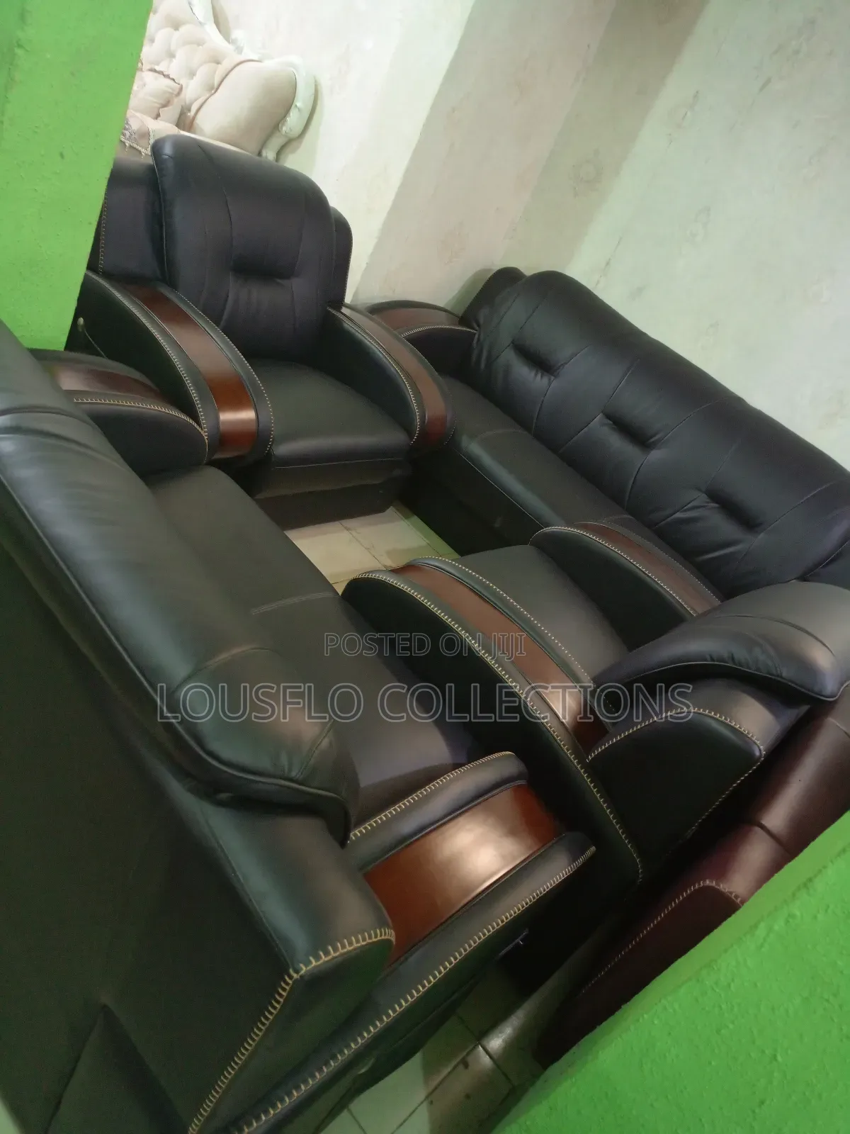 Seven Seaters Quality Italian Leather Sofa