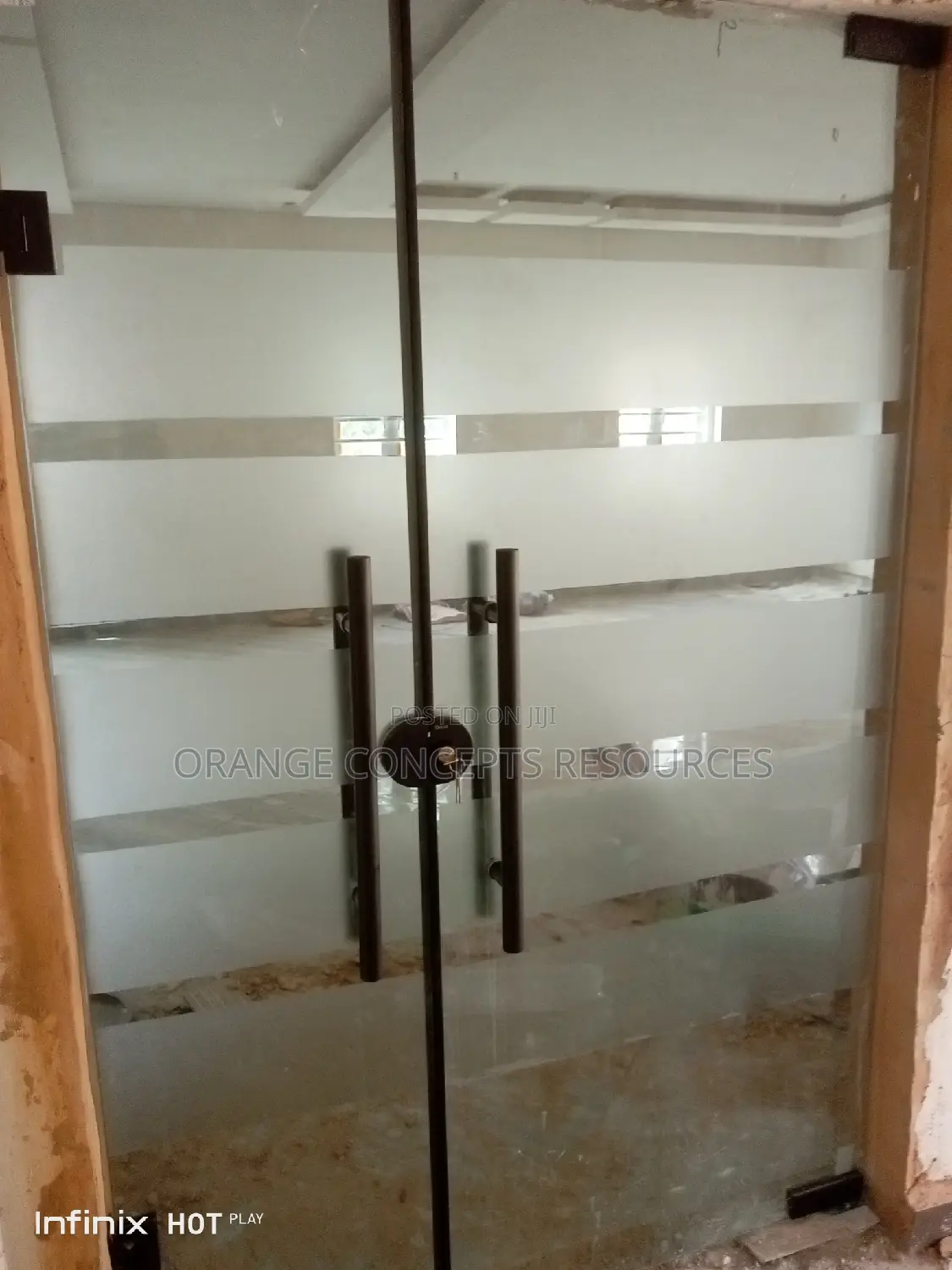 Frameless Glass Double Door