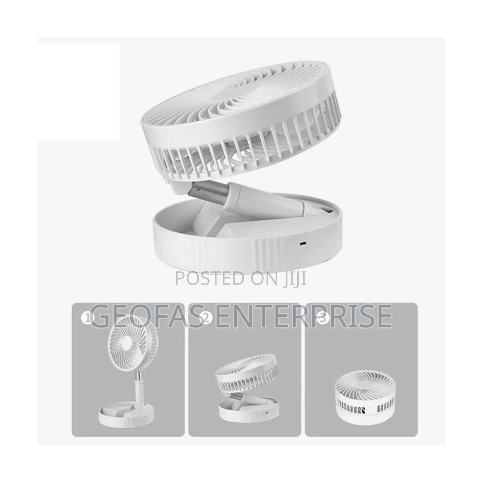 Portable Foldable and Adjustable Rechargeable Table Fan