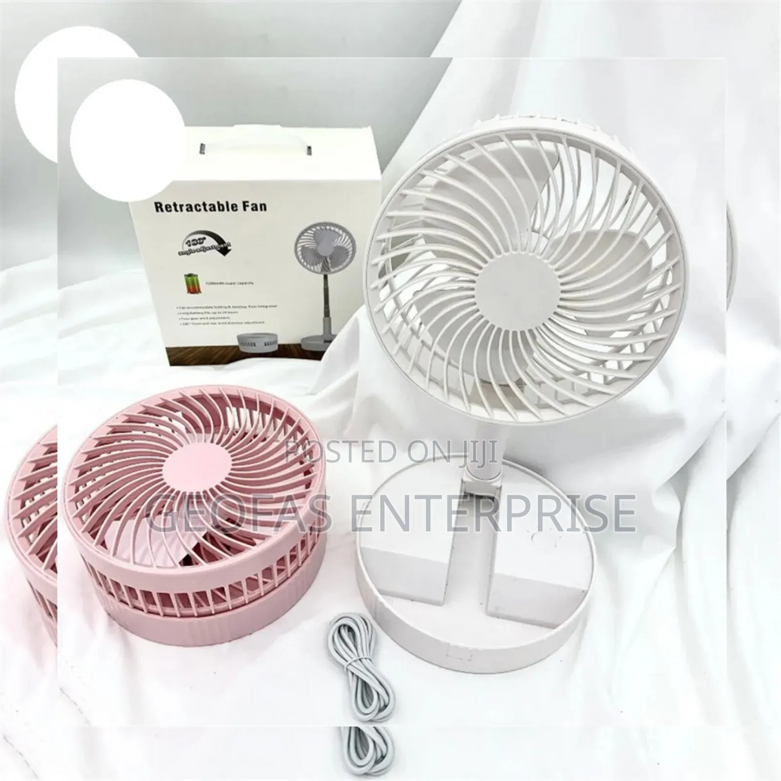 Portable Foldable and Adjustable Rechargeable Table Fan