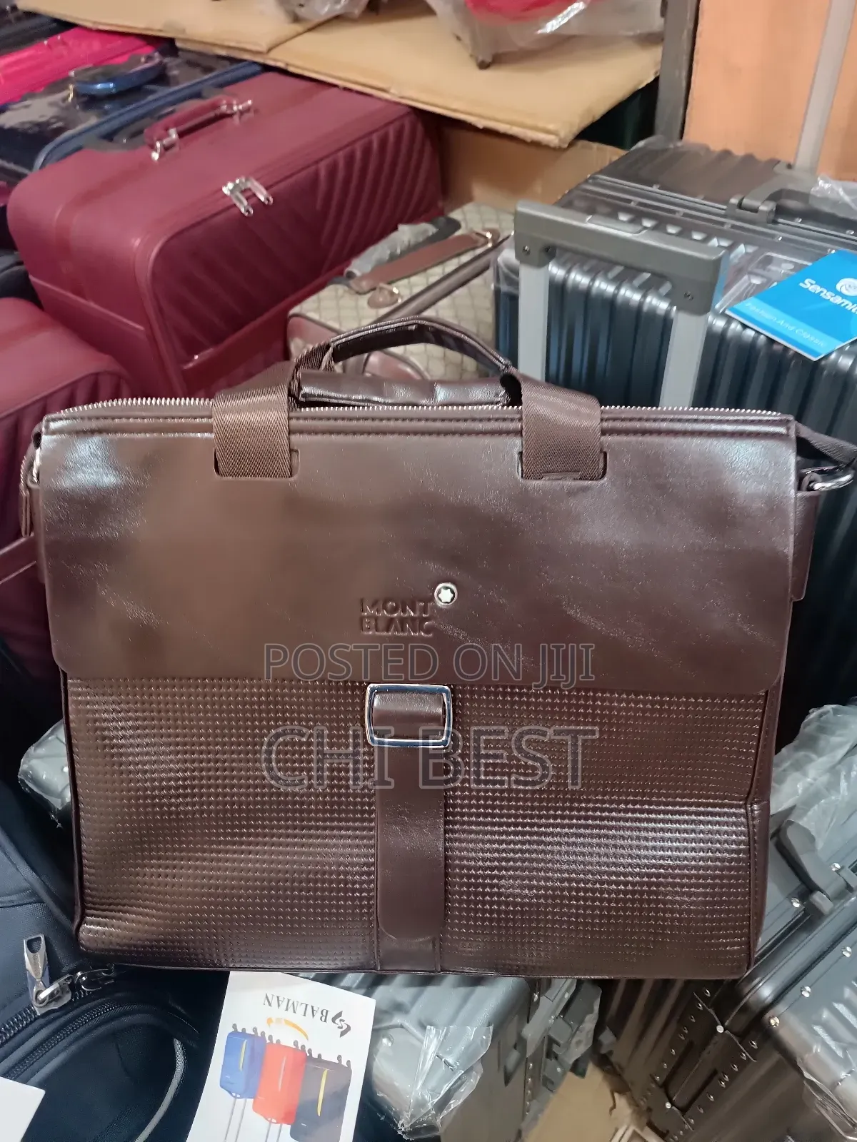 Mont Blanc Leather Laptop Bag