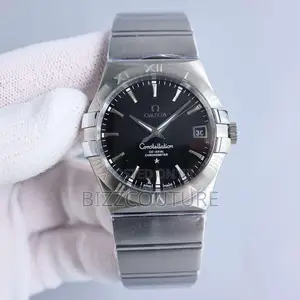 Original OMEGA Co-Axial Chrono Black Dail Silver Chain Watch