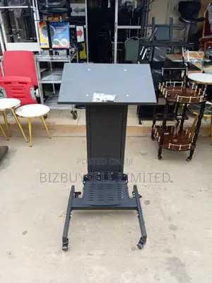 Metal Pulpit With Moveable Tires.