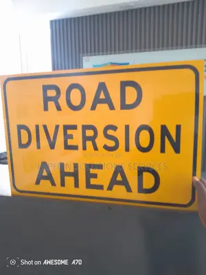 Diversion Ahead Temporary Traffic Sign