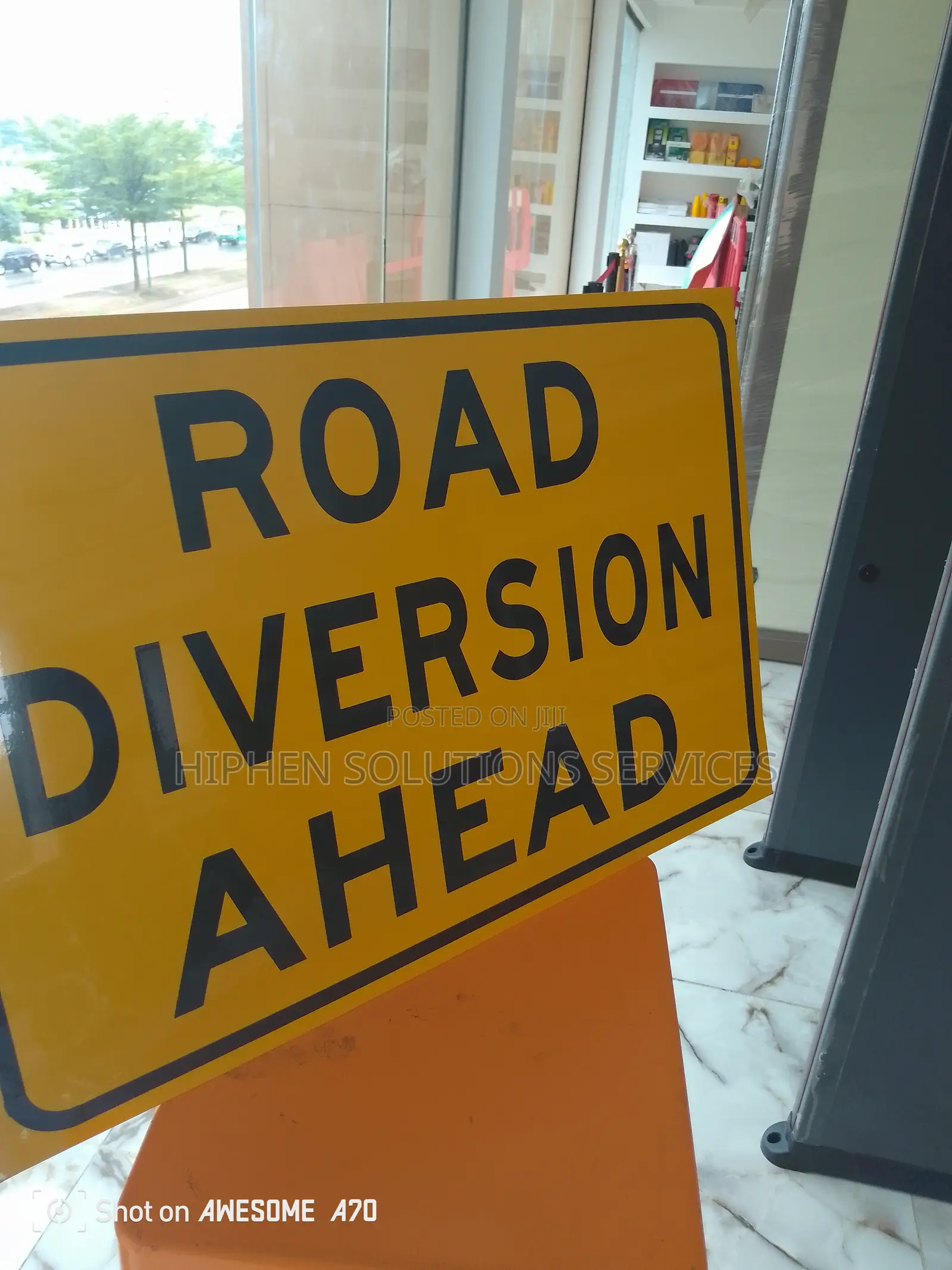Awareness Diversion Ahead Sign