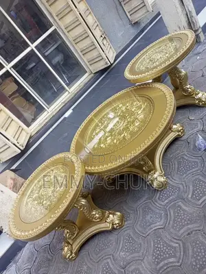Luxury Royal Gold Center Table and Stool