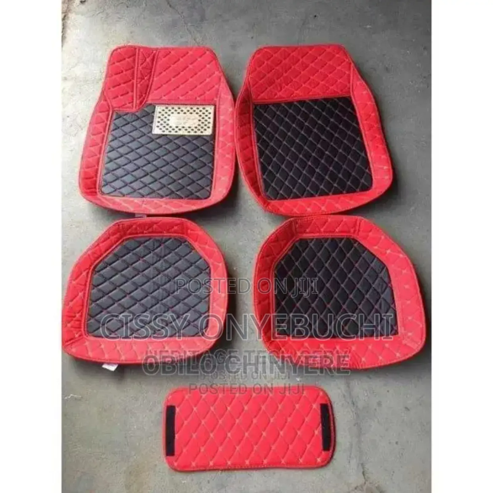Red/Black Tiles Universal Floor Mat