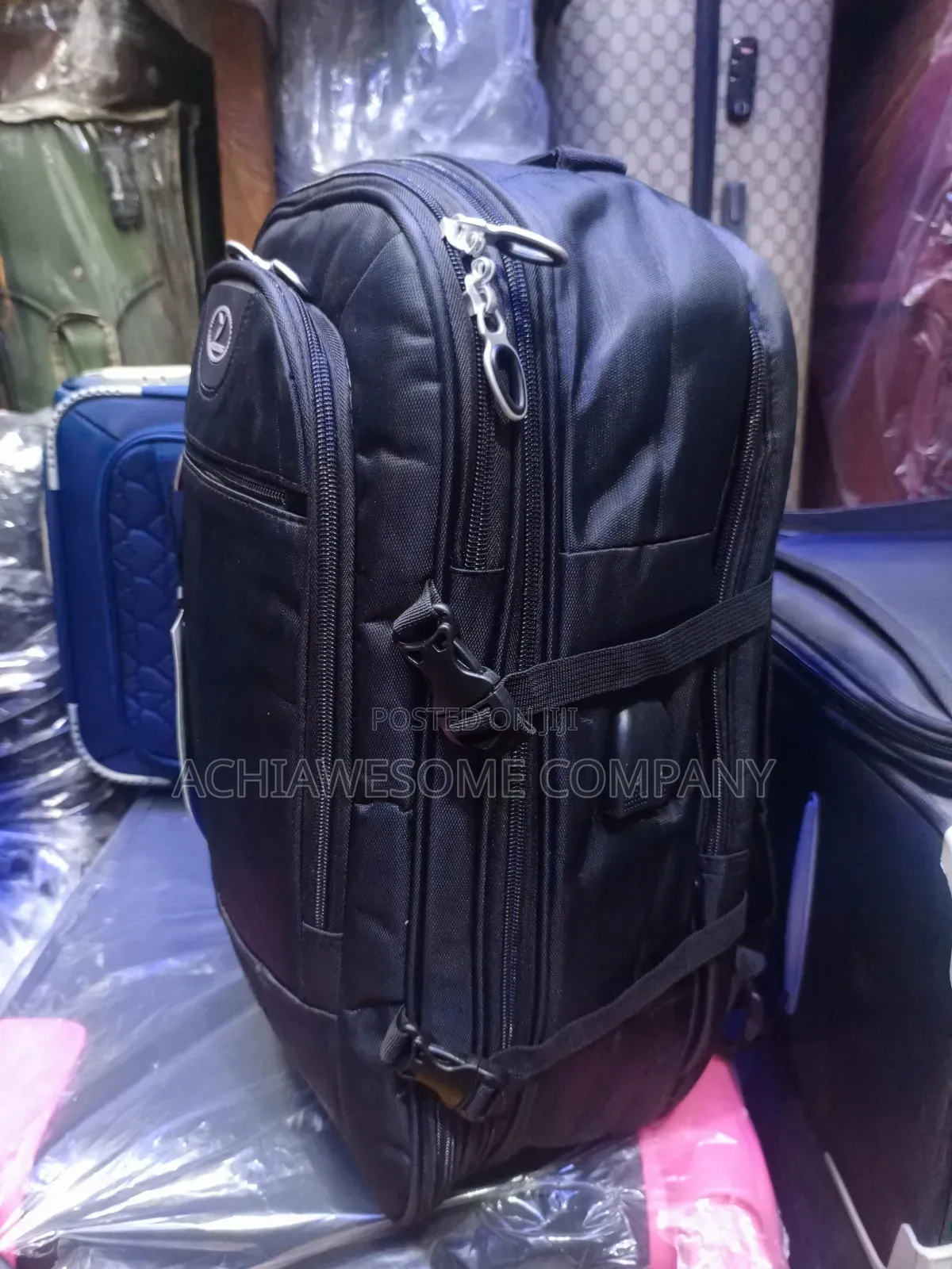Expandable Backpack With Ear Phone And Usb Port