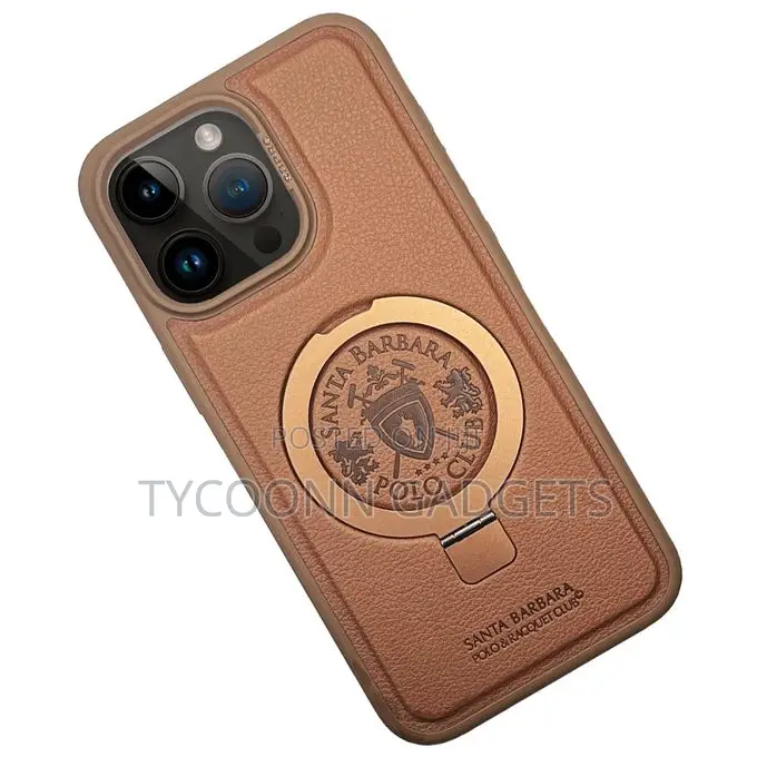 Premium Leather Case for iPhone 15 Pro Max Magsafe Stand