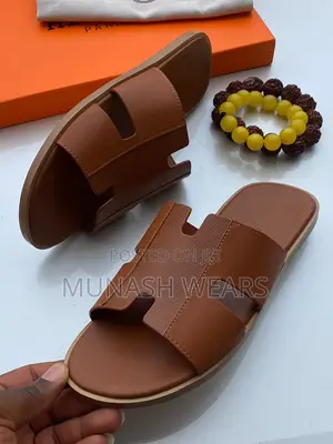 Original Leather Hermes Slipers