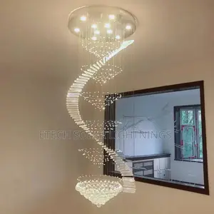 Modern Living Room Staircase Rain Drop Led Chandelier Light