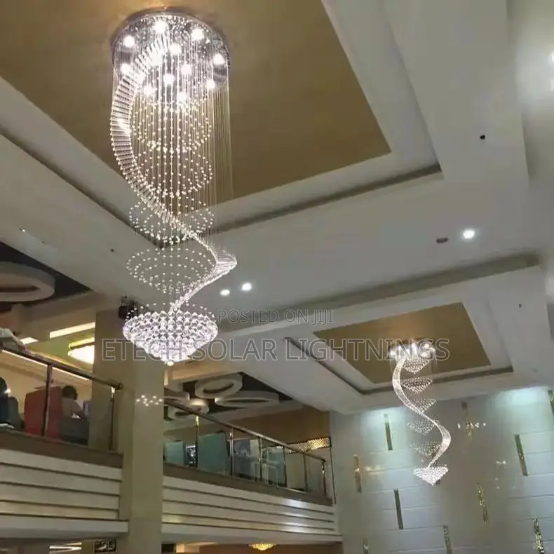 Modern Living Room Staircase Rain Drop Led Chandelier Light