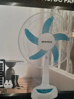14" Sonyvolt 3in1 Table Solar Rechargeable Fan+Panel,2bulbs