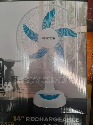 14" Sonyvolt 3in1 Table Solar Rechargeable Fan+Panel,2bulbs