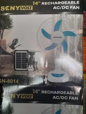 14" Sonyvolt 3in1 Table Solar Rechargeable Fan+Panel,2bulbs