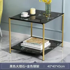 Square 2layer Marble Texture Tea Coffee Table