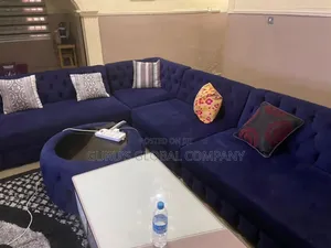 L Shape, Center Table Two Royal Accent Chairs