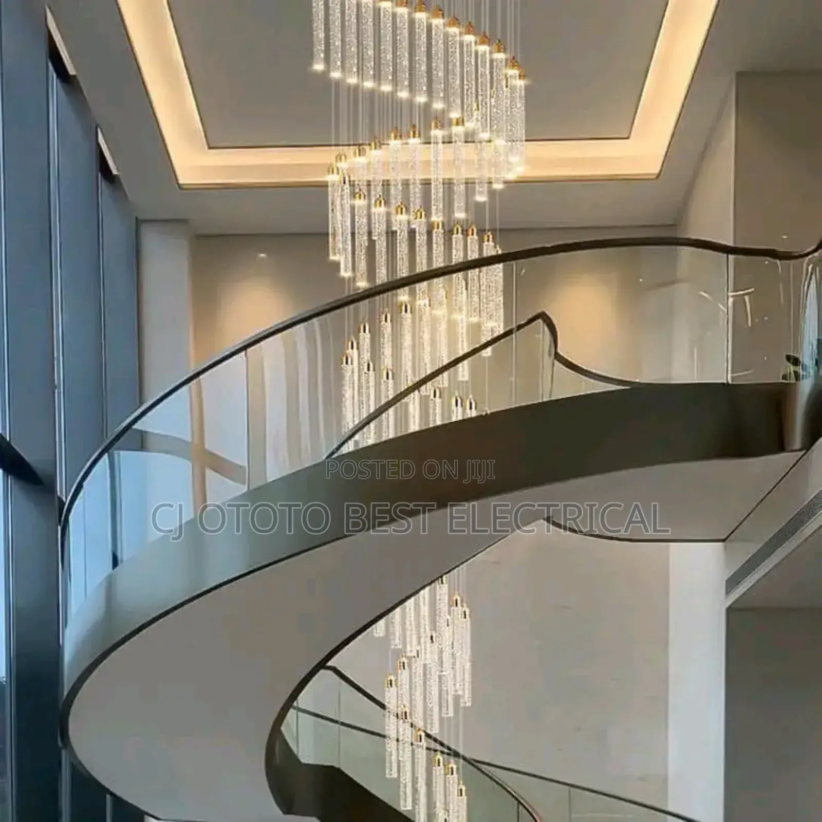 Nice In Staircase Chandelier Light
