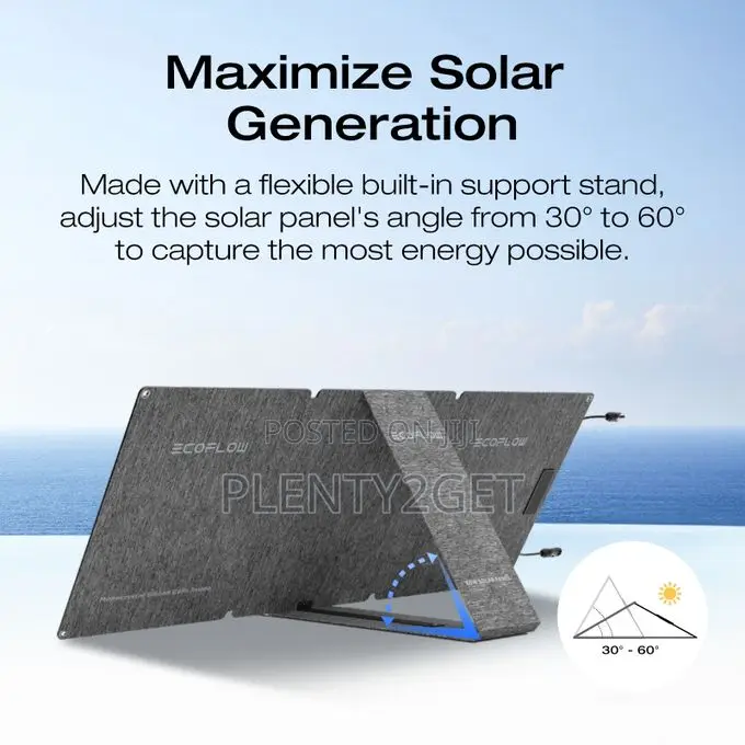 Ecoflow 60w Portable Solar Panel, Foldable Durable, Comple