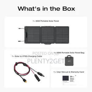 Ecoflow 60w Portable Solar Panel, Foldable Durable, Comple