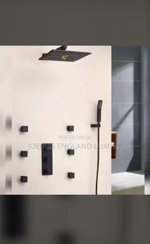 Big Conduit Shower With 6 Nozzles Black