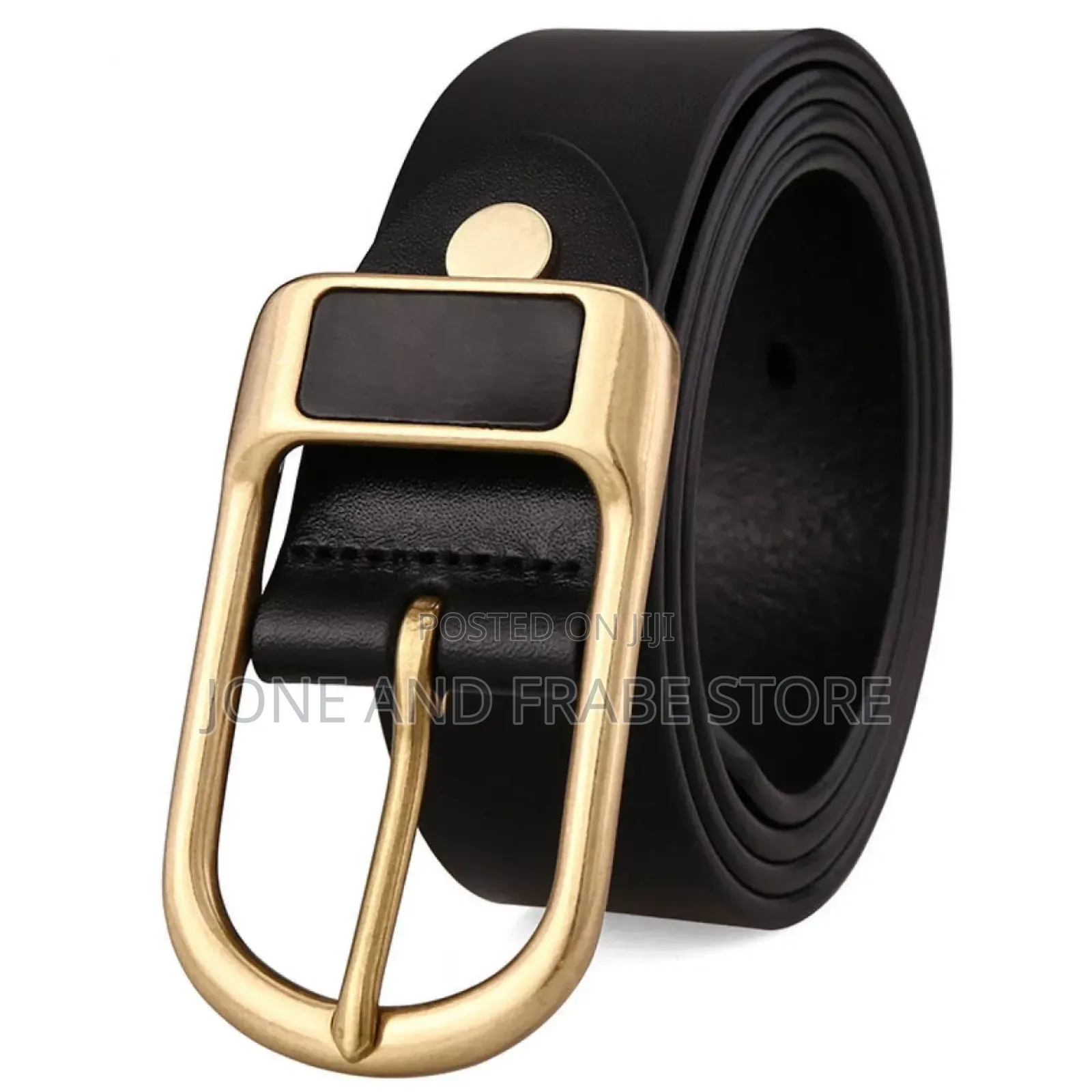 Genuine Leather Men Pin Buckle Belt