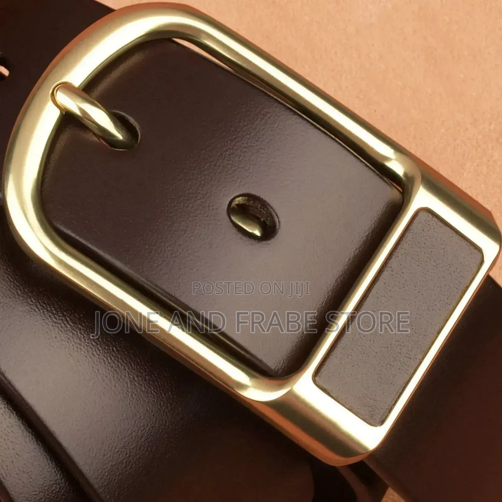 Genuine Leather Men Pin Buckle Belt