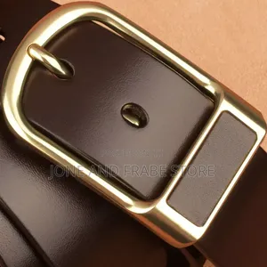Genuine Leather Men Pin Buckle Belt