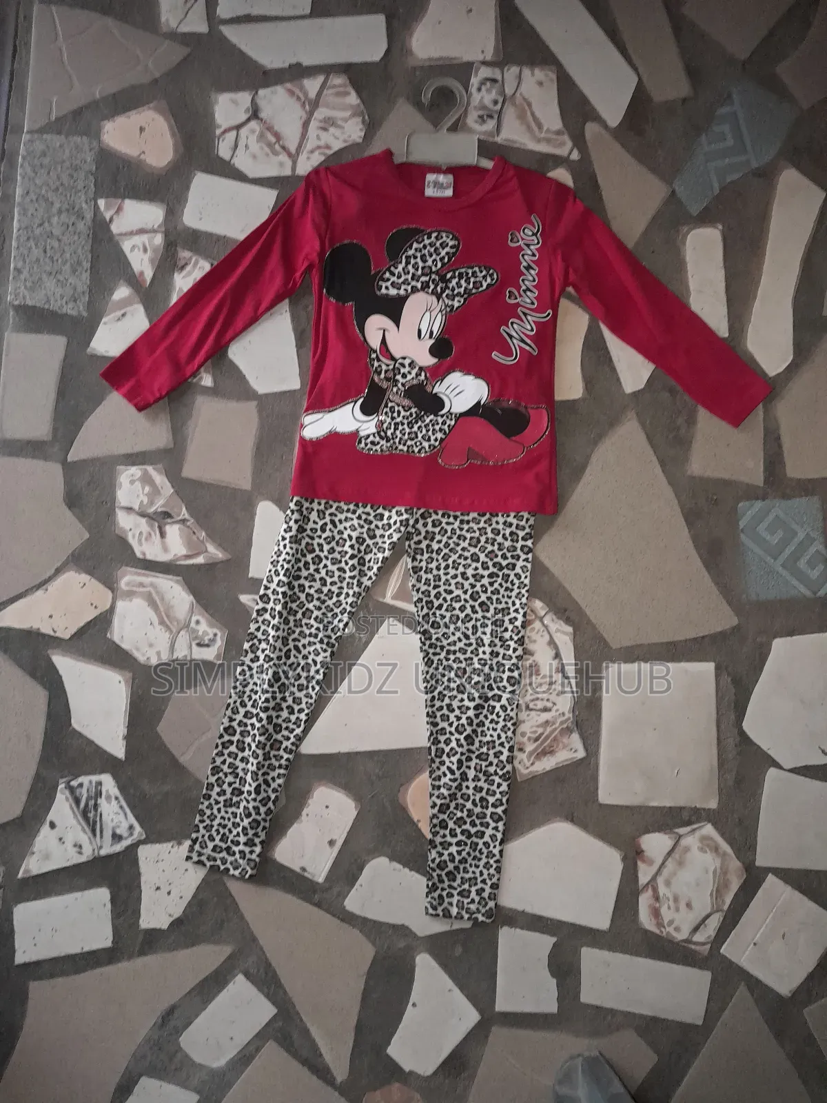 2pc Minnie Mouse Cotton Top and Leopard Print Pant Sets