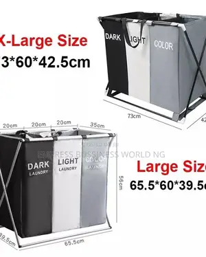 3 Sections Laundry Basket