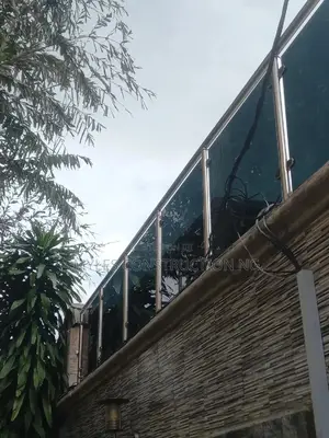 Long Balcony Grey Glass Railings